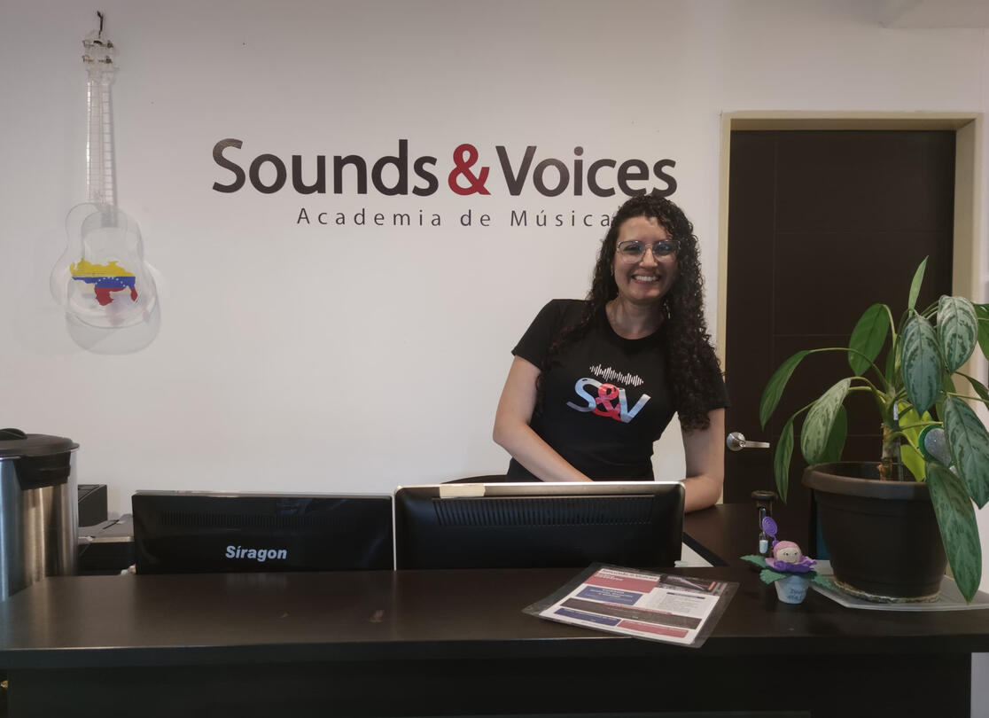La recepción de Sounds & Voices Academia de Música, ubicada en la Trinidad, Baruta. Caracas - Venezuela